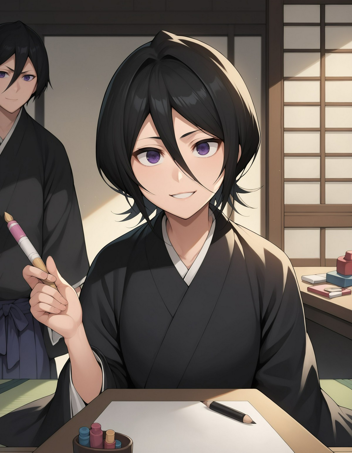 Rukia - she's going to draw Chappy the rabbit!. — Moescape